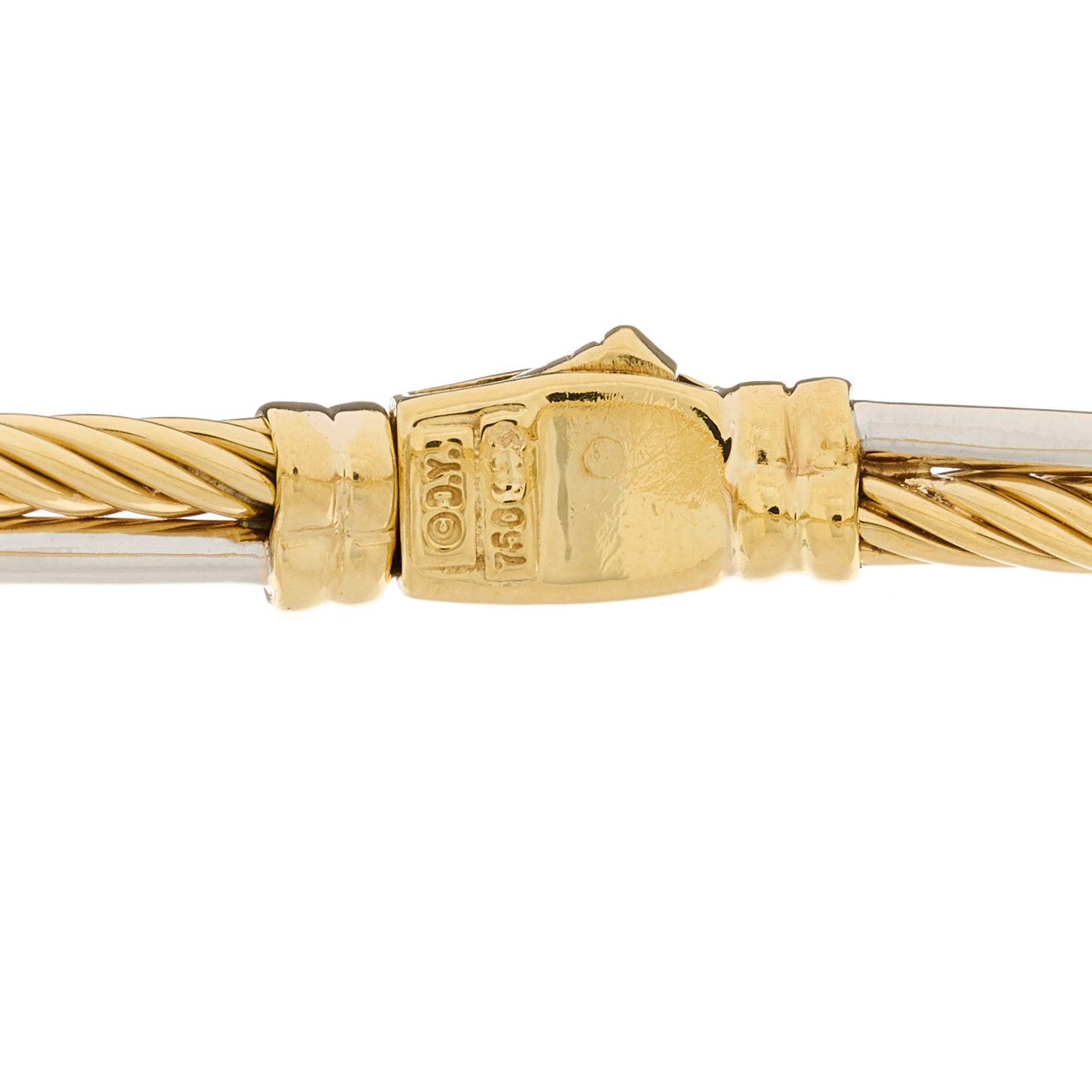 18K White Yellow Gold Diamond Crossover Bracelet