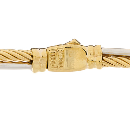 David Yurman 18K White Yellow Gold Diamond Crossover Bracelet 4 of 4