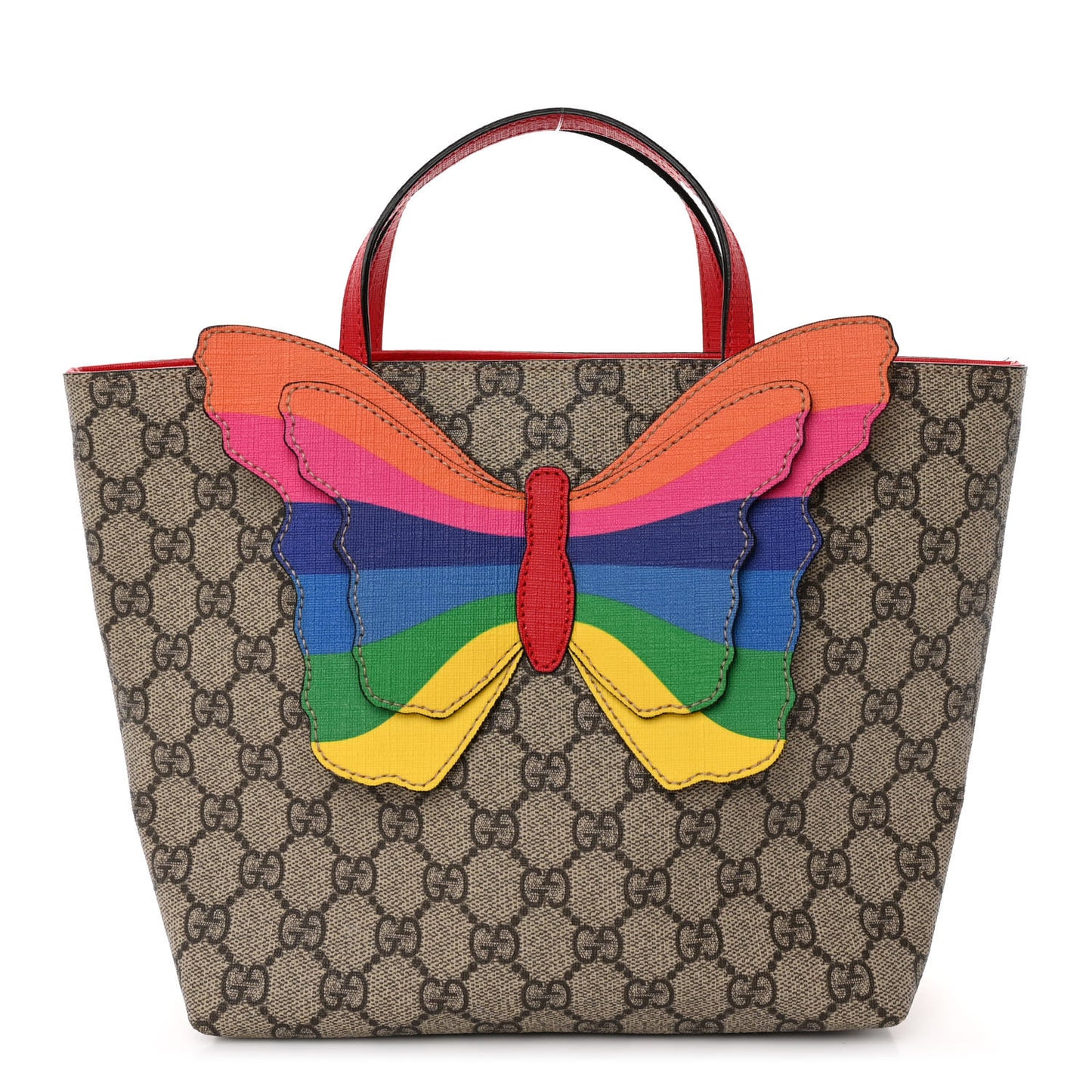 GG Supreme Monogram Kid's Rainbow Butterfly Tote