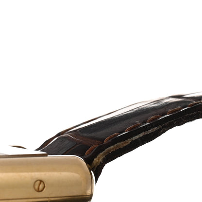 Cartier 18K Yellow Gold Alligator 22mm Tank Louis Quartz Watch Brown 5 of 6
