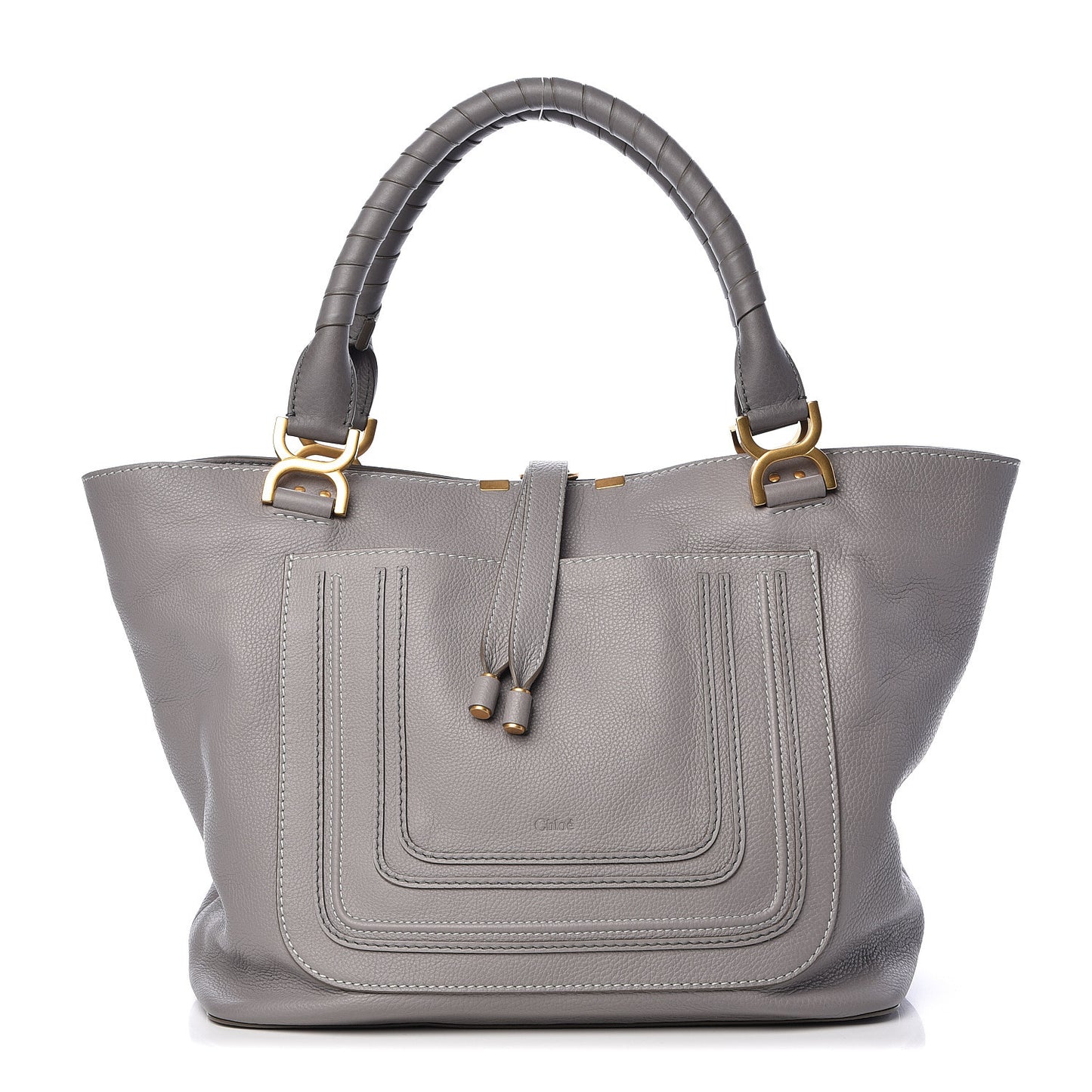 Calfskin Large New Marcie Tote Cashmere Grey