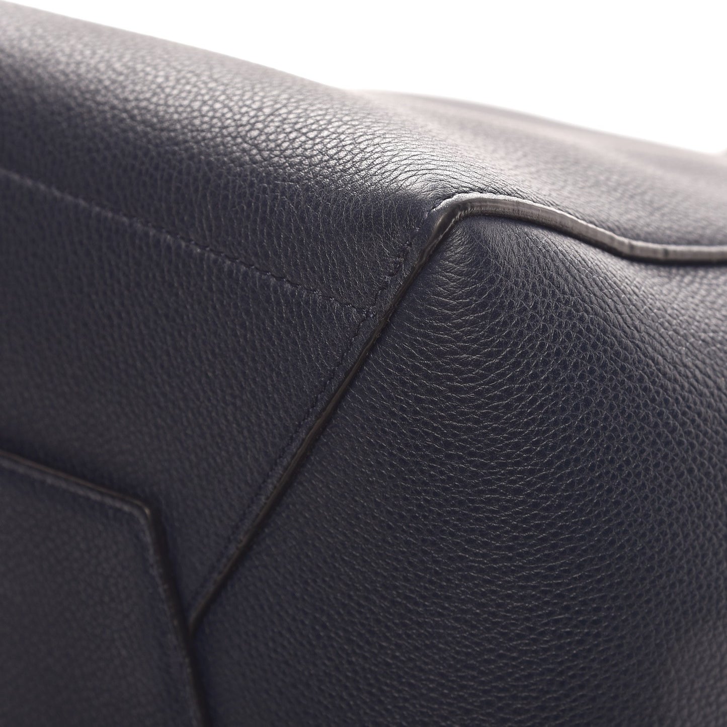 Soft Grained Calfskin Sangle Bucket Bag Navy Blue