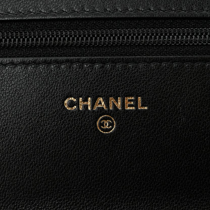 Chanel Lambskin Quilted Chanel 19 Wallet On Chain WOC Black 6 of 12