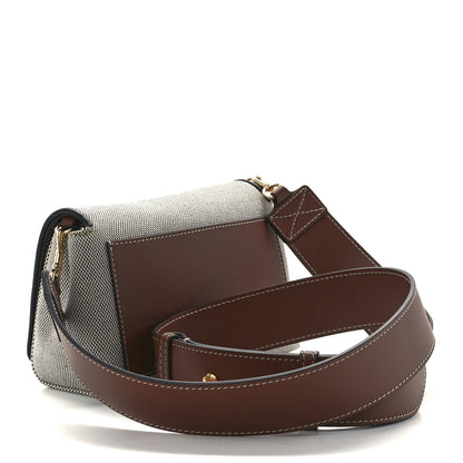 Burberry Cotton Canvas Horseferry Print Small Crossbody Bag Grey Tan 3 of 10
