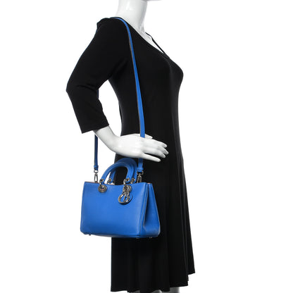 Christian Dior Bullcalf Mini Diorissimo Tote Bleu Nosy Rose Tendre 2 of 12