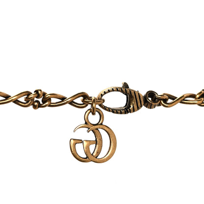 Gucci Metal Crystal Butterfly Necklace Aged Gold Multicolor 4 of 4