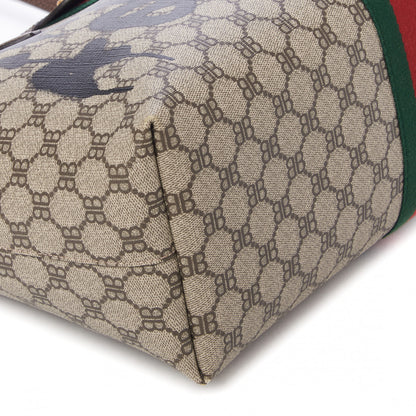 Gucci X BALENCIAGA BB Supreme Monogram Web Graffiti Medium Ophidia Shopping Tote Beige New Acero 6 of 10