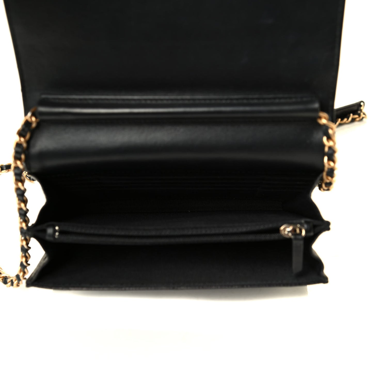 Letter Calfskin Embossed Quilted Square Wallet On Chain WOC Black