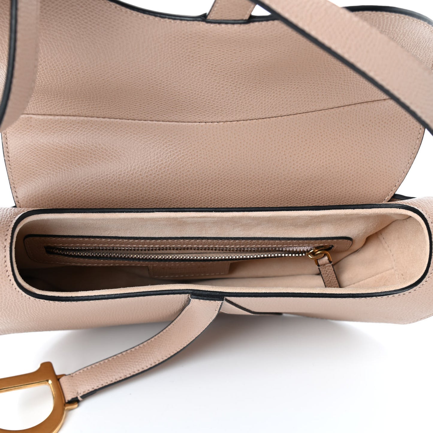 Calfskin Mini Saddle Bag Taupe