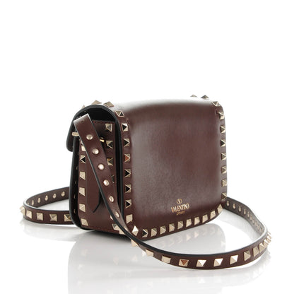 Valentino Garavani Vitello Small Rockstud Flap Saddle Bag Cacao 3 of 7