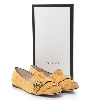 Gucci Kid Scamosciato GG Marmont Fringe Flats 39 Crystal Copper 8 of 8