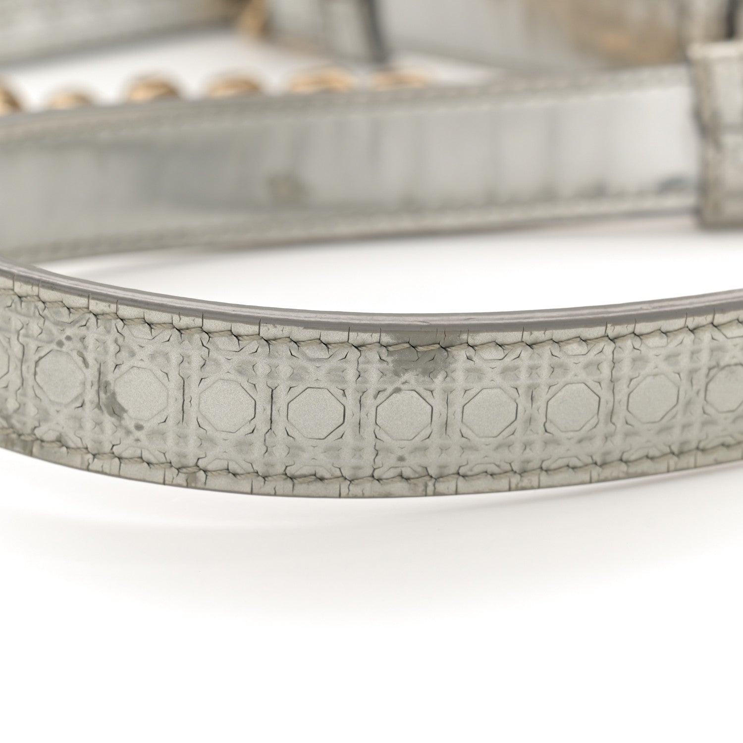 Christian Dior Metallic Patent Micro-Cannage Small Diorama Flap Bag Silver 14 of 14