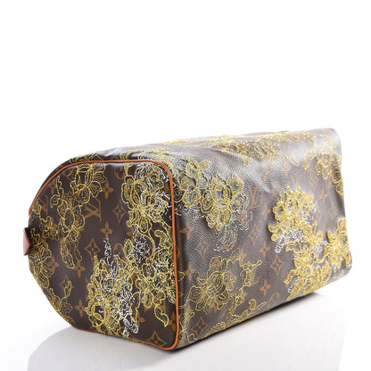 Louis Vuitton Monogram Dentelle Speedy 30 Gold 2 of 8