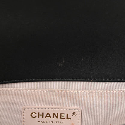 Chanel Lambskin Suede Patchwork Medium Act I Camellia Boy Flap Charcoal Brown Pink 9 of 16