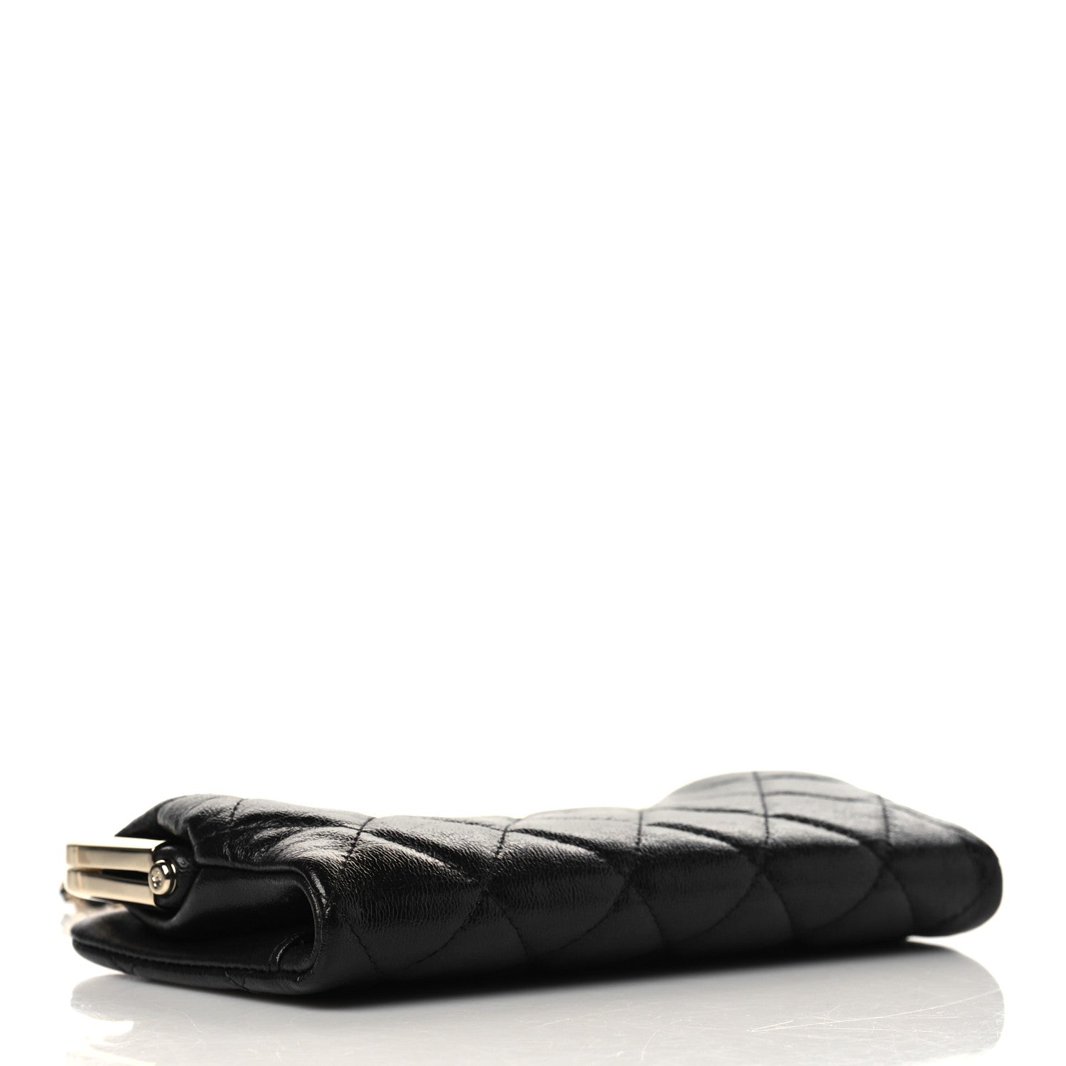 Chanel Lambskin Quilted Frame Clutch With Chain Black 3 of 10