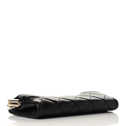 Chanel Lambskin Quilted Frame Clutch With Chain Black 3 of 10