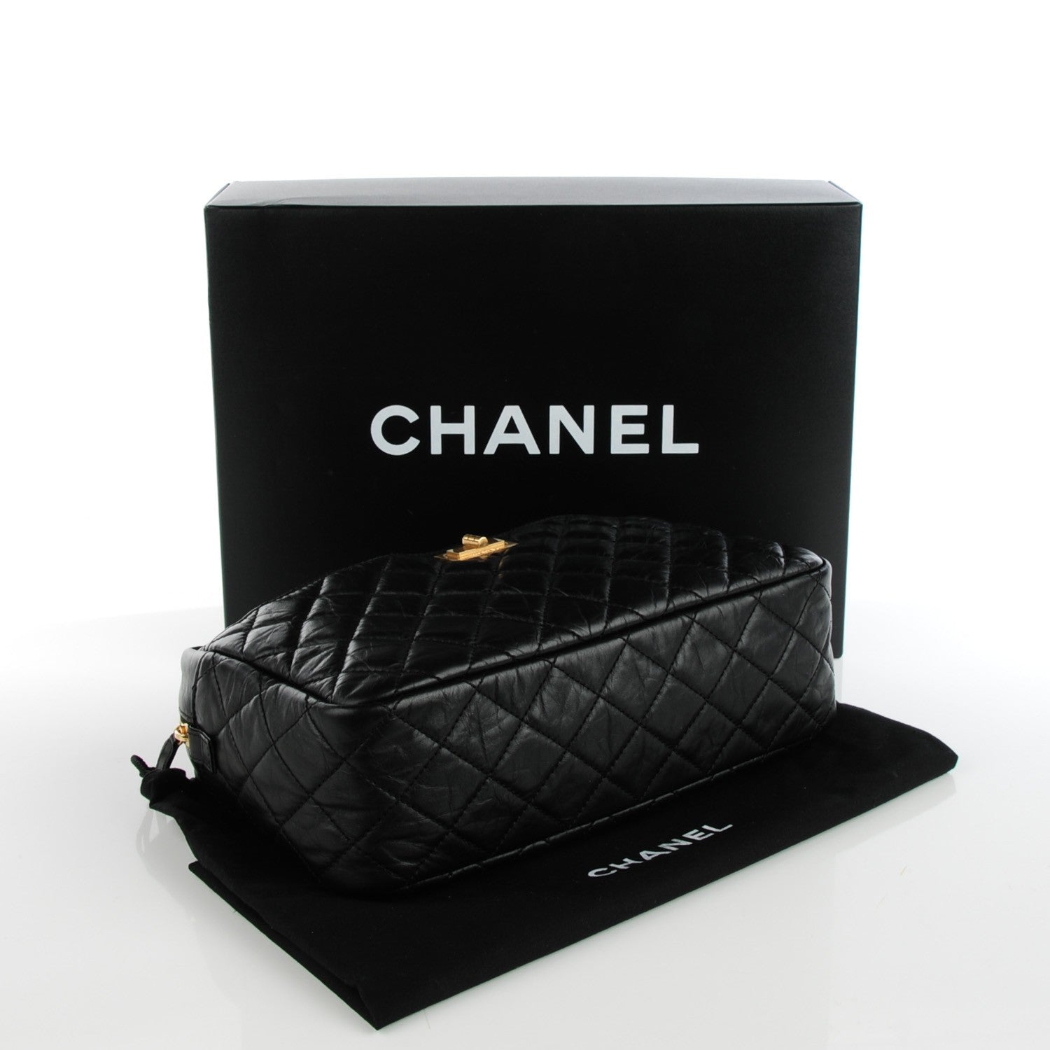 Chanel Aged Calfskin Quilted Medium Reissue Camera Case Black 4 of 7