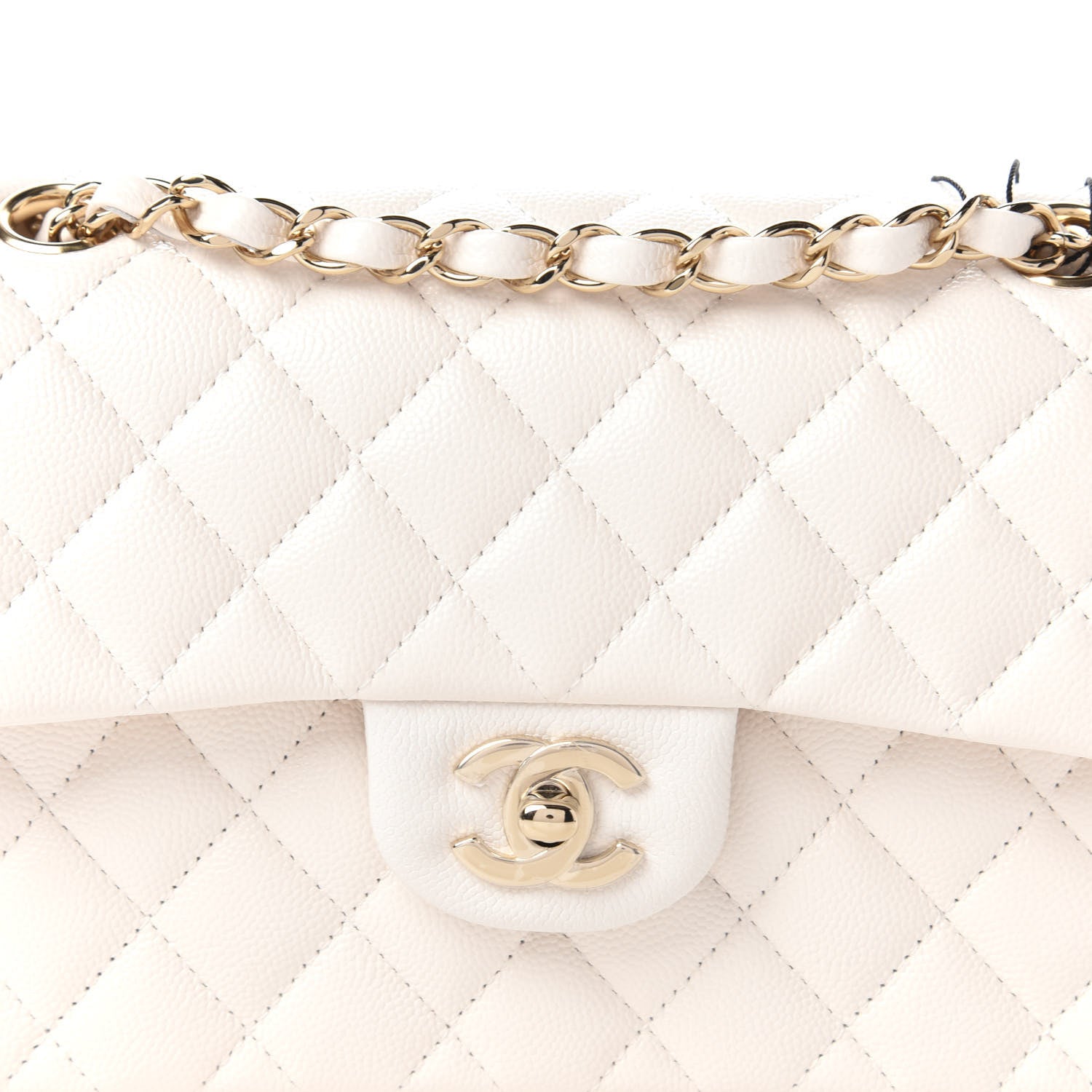 Chanel Caviar Quilted Small Double Flap White 10 of 11