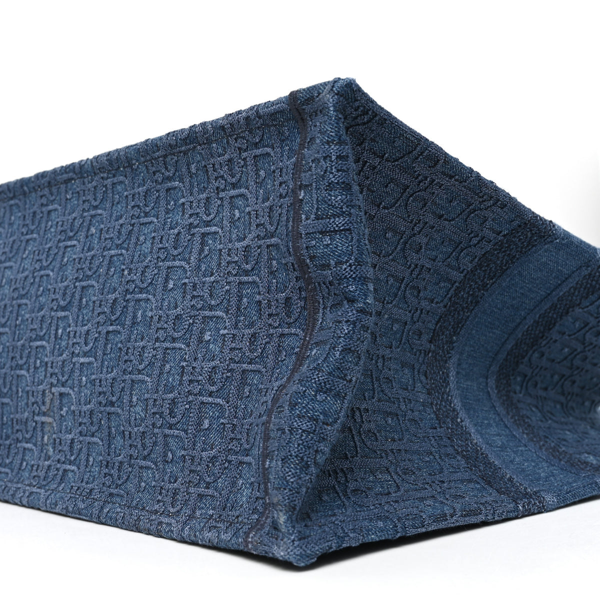 Christian Dior Oblique Denim Book Tote Denim Blue 9 of 10