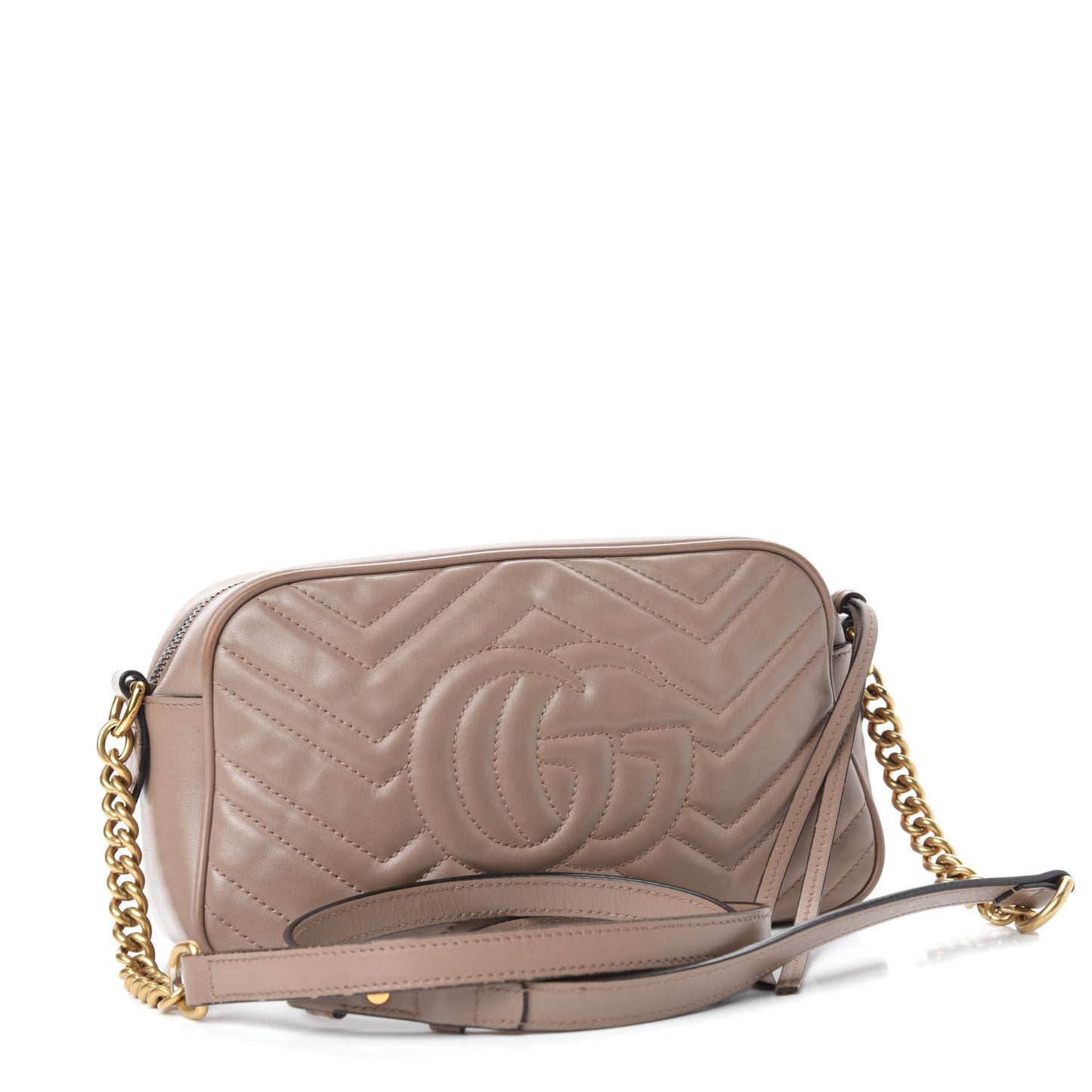Calfskin Matelasse Small GG Marmont Chain Shoulder Bag Porcelain Rose