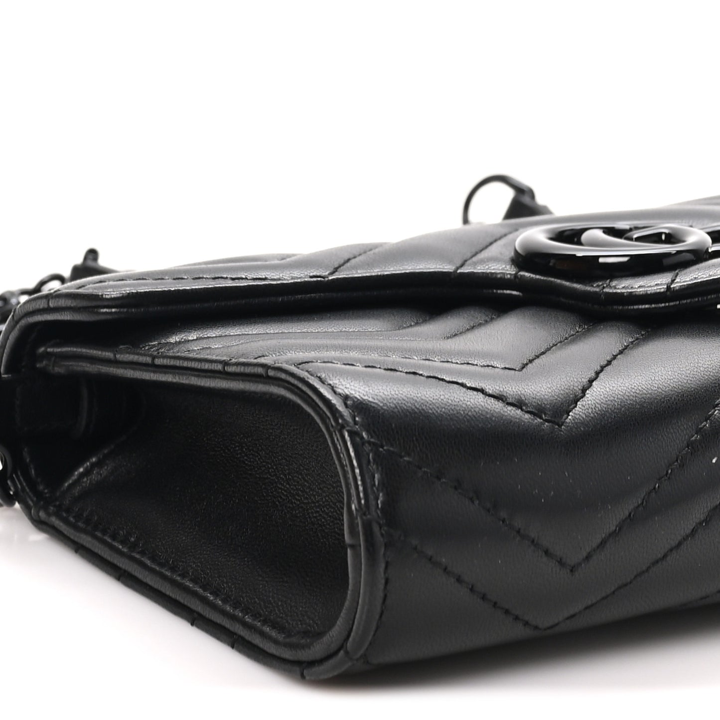 Nappa Matelasse Monochrome GG Marmont Wallet On Chain Black