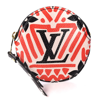 Louis Vuitton Monogram Giant Crafty Round Coin Purse Creme Rouge 1 of 6