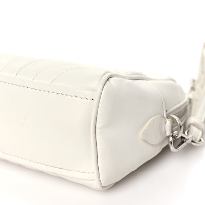 Prada Soft Calfskin Stitched Diagramme Wristlet Pouch White 10 of 12