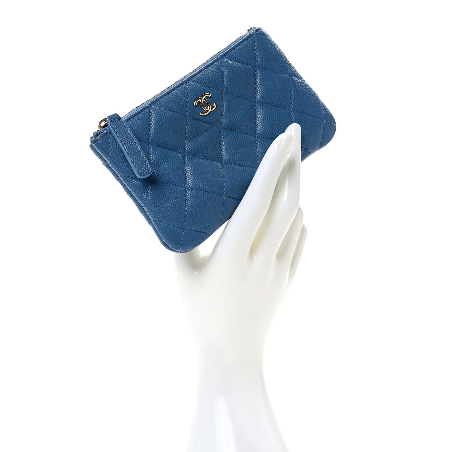 Chanel Caviar Quilted Small Pouch Blue 2 of 7
