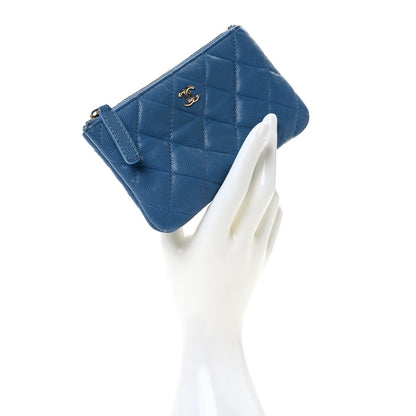 Chanel Caviar Quilted Small Pouch Blue 2 of 7