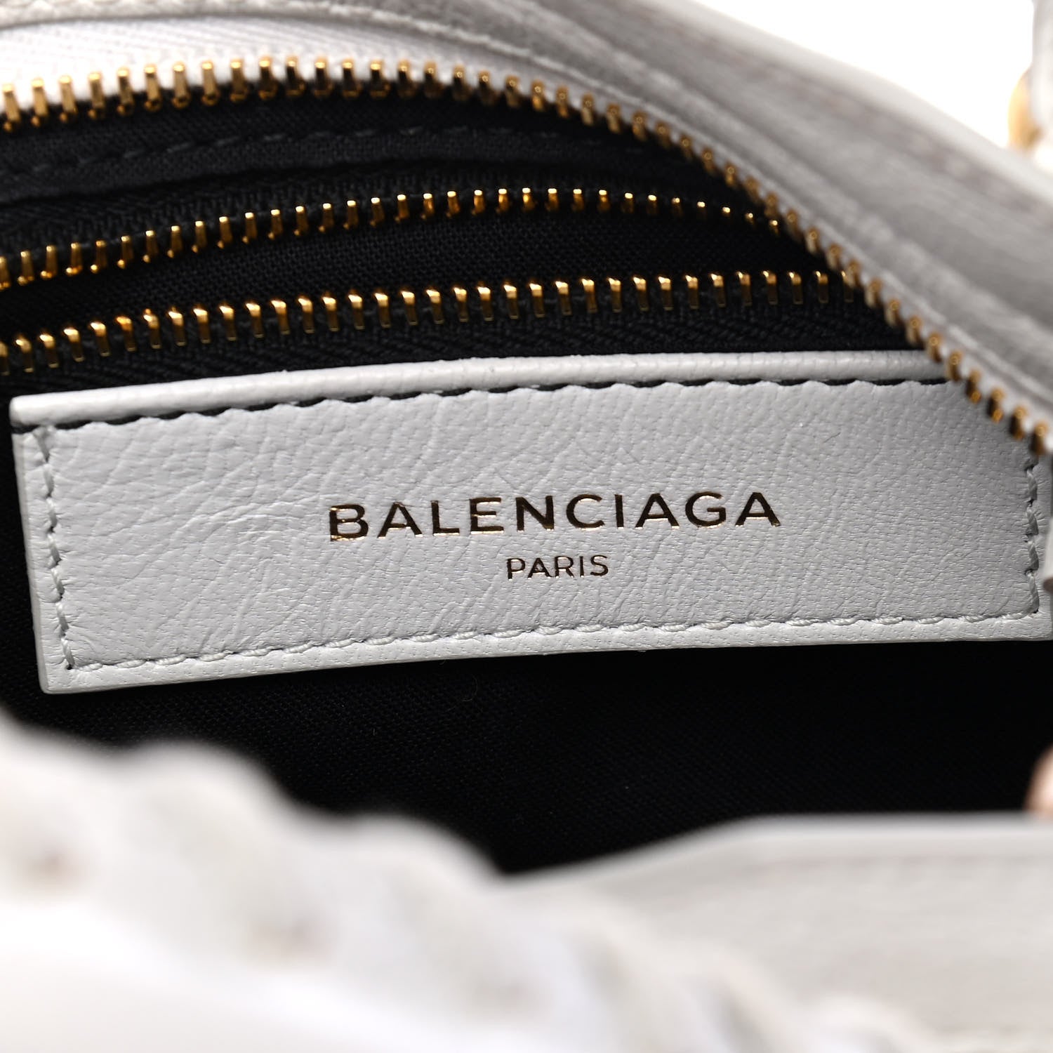 Balenciaga Chevre Gold Metallic Edge Hardware Mini City White 5 of 6