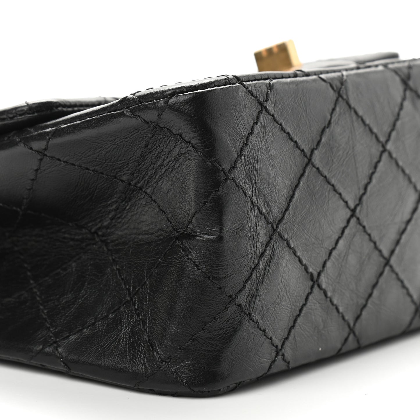 Aged Calfskin Quilted 2.55 Reissue Mini Flap Black