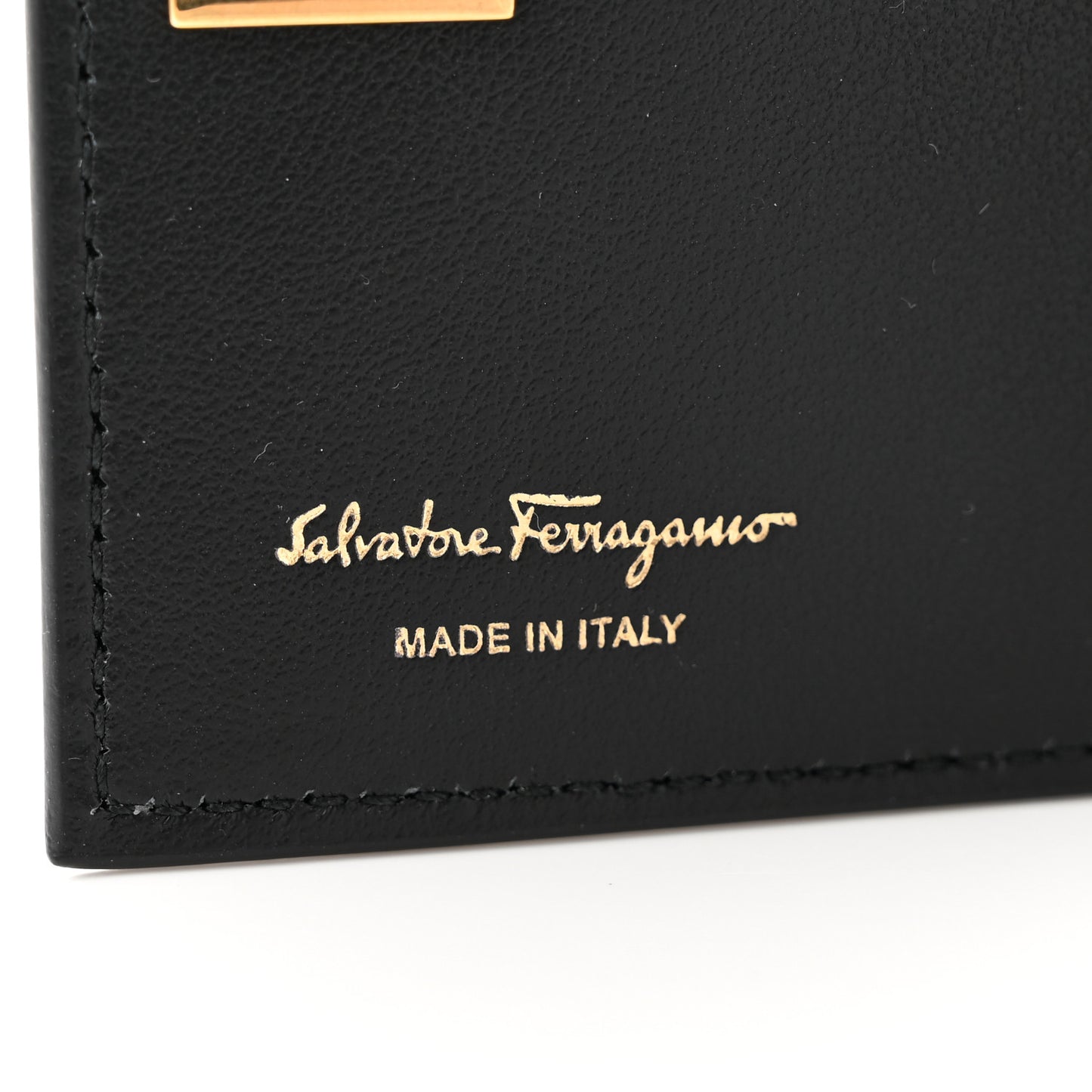 Calfskin Gancini Chain Wallet Black