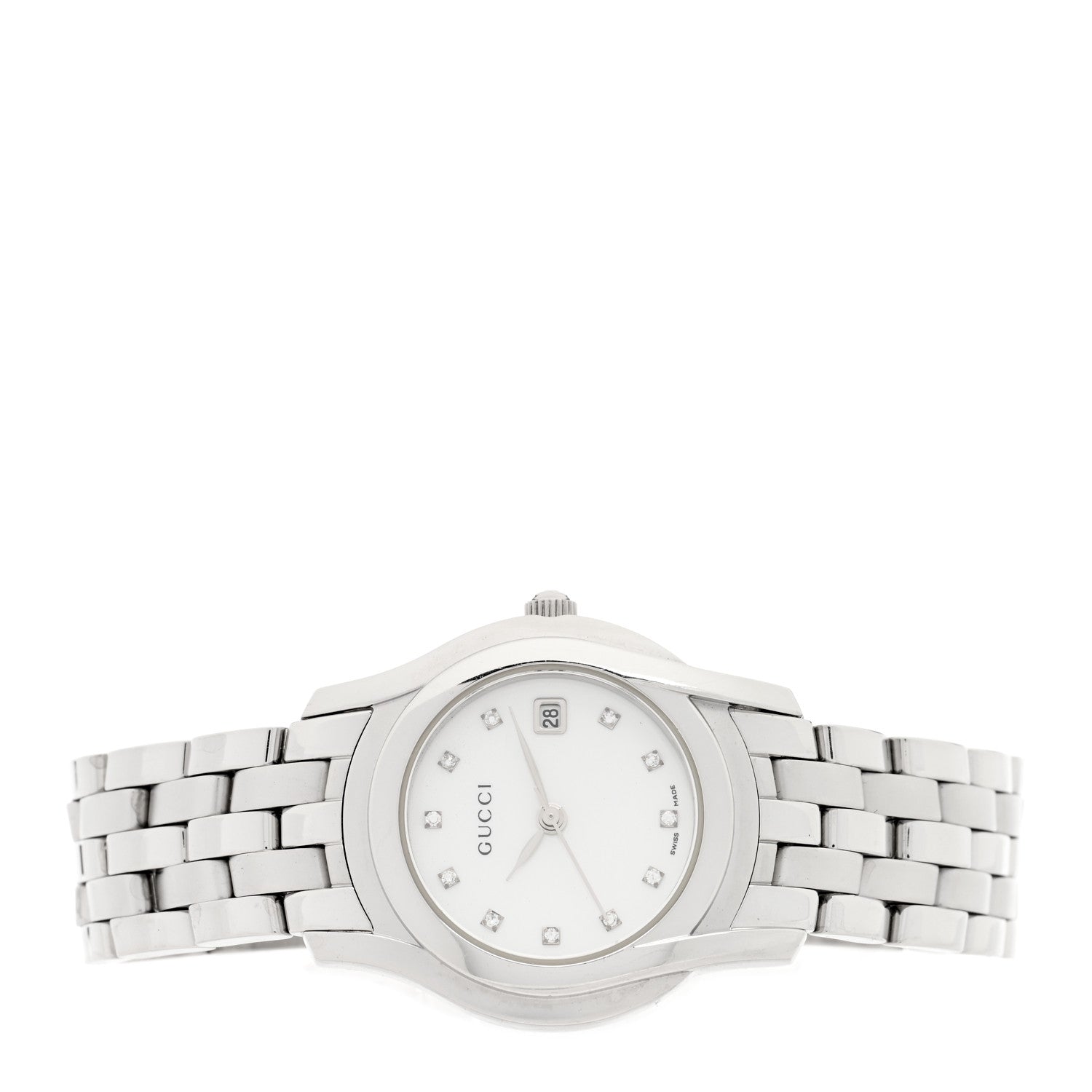 Gucci Stainless Steel Diamond Mother of Pearl 27mm 5500L Quartz Watch 2 of 5