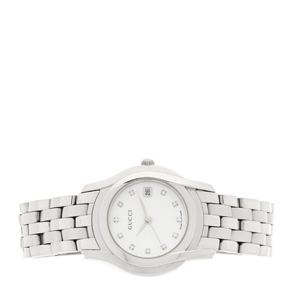 Gucci Stainless Steel Diamond Mother of Pearl 27mm 5500L Quartz Watch 2 of 5