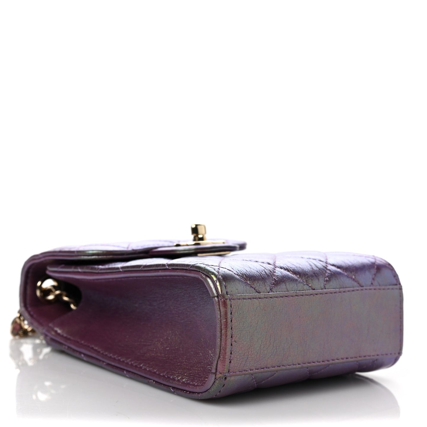 Iridescent Lambskin Quilted CC Phone Holder