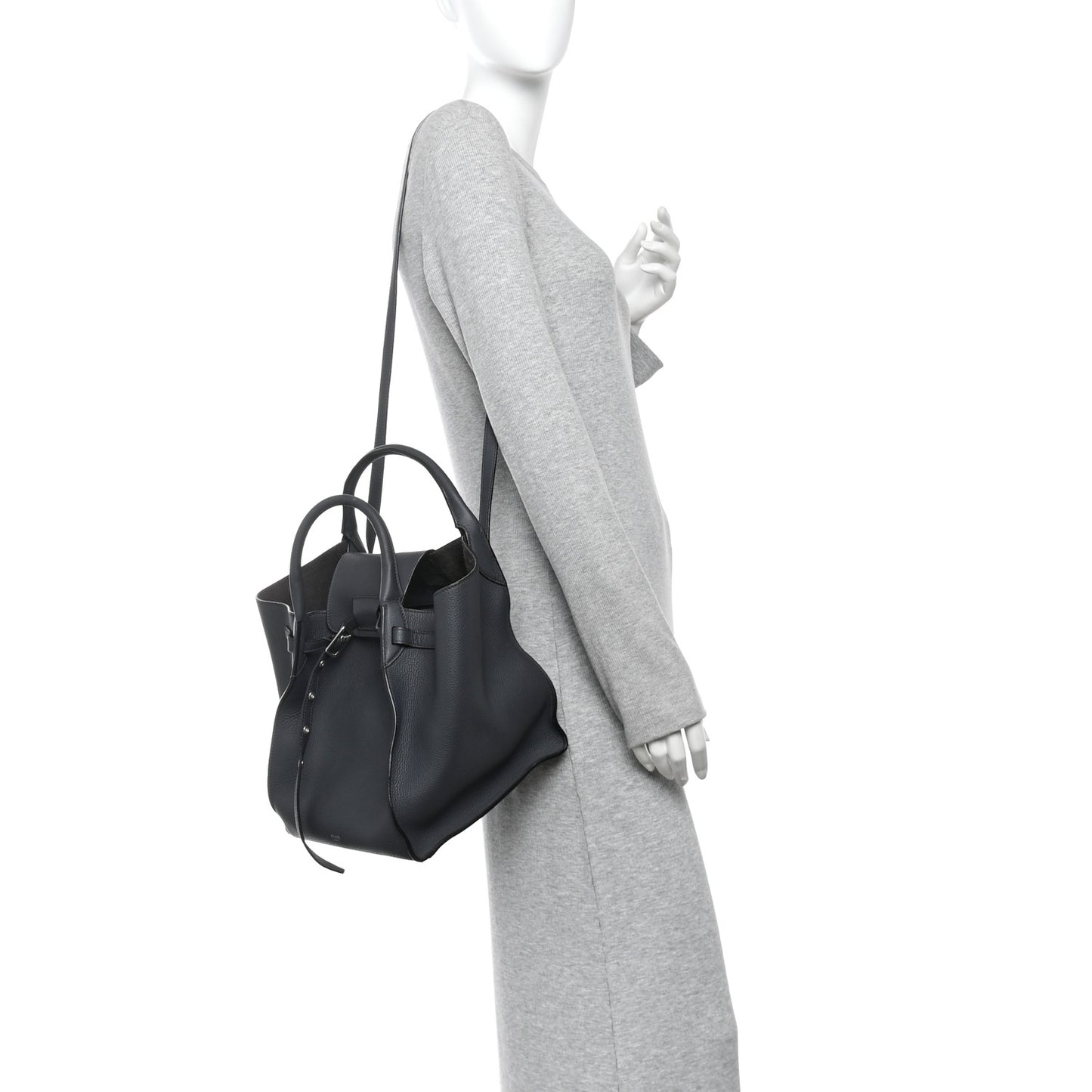 Supple Grained Calfskin Small Big Bag Anthractie