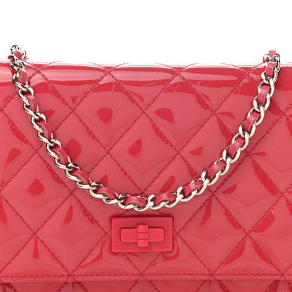 Chanel Patent Calfskin Quilted Reissue Wallet On Chain WOC Pink 8 of 10