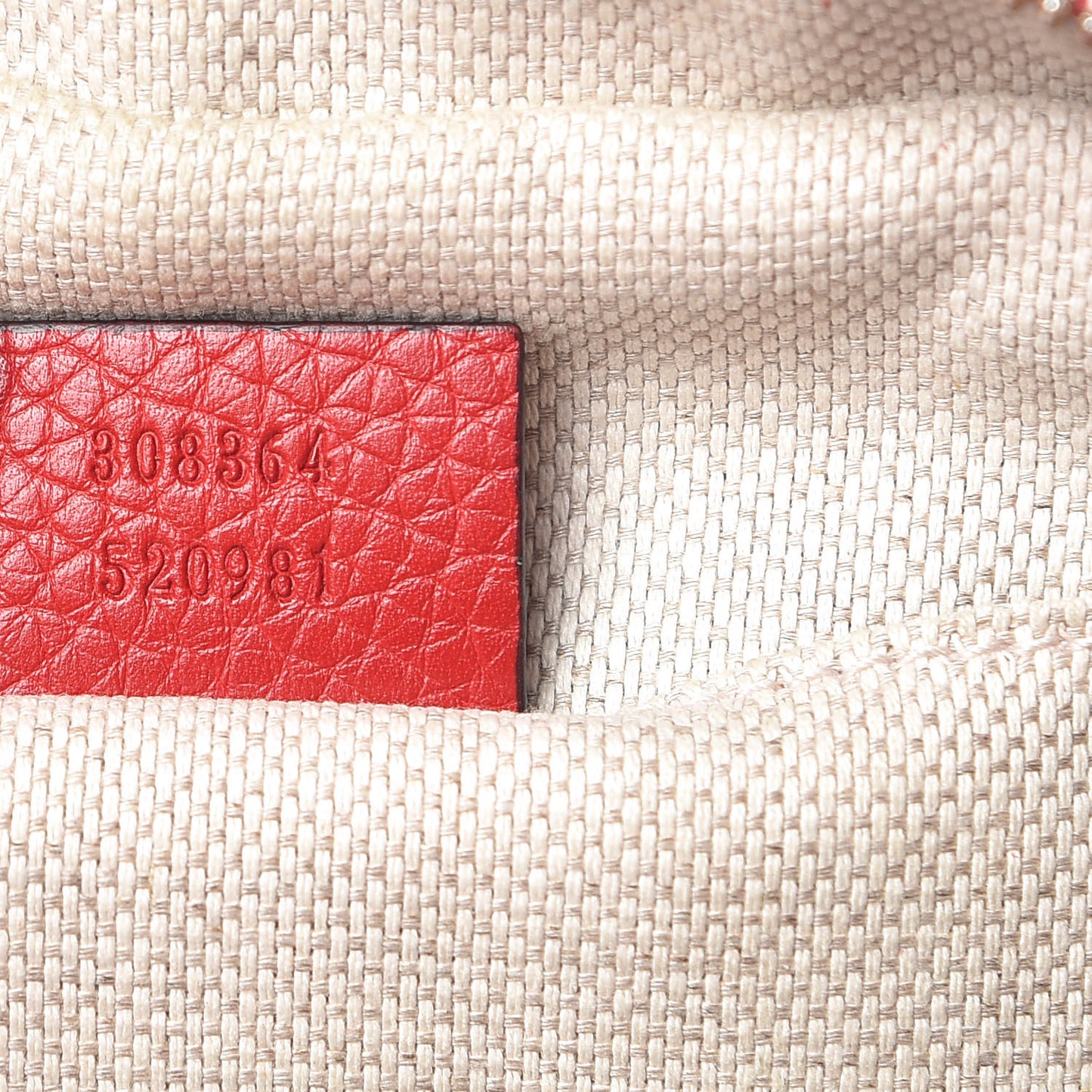 Pebbled Calfskin Small Soho Disco Bag Tabasco Red