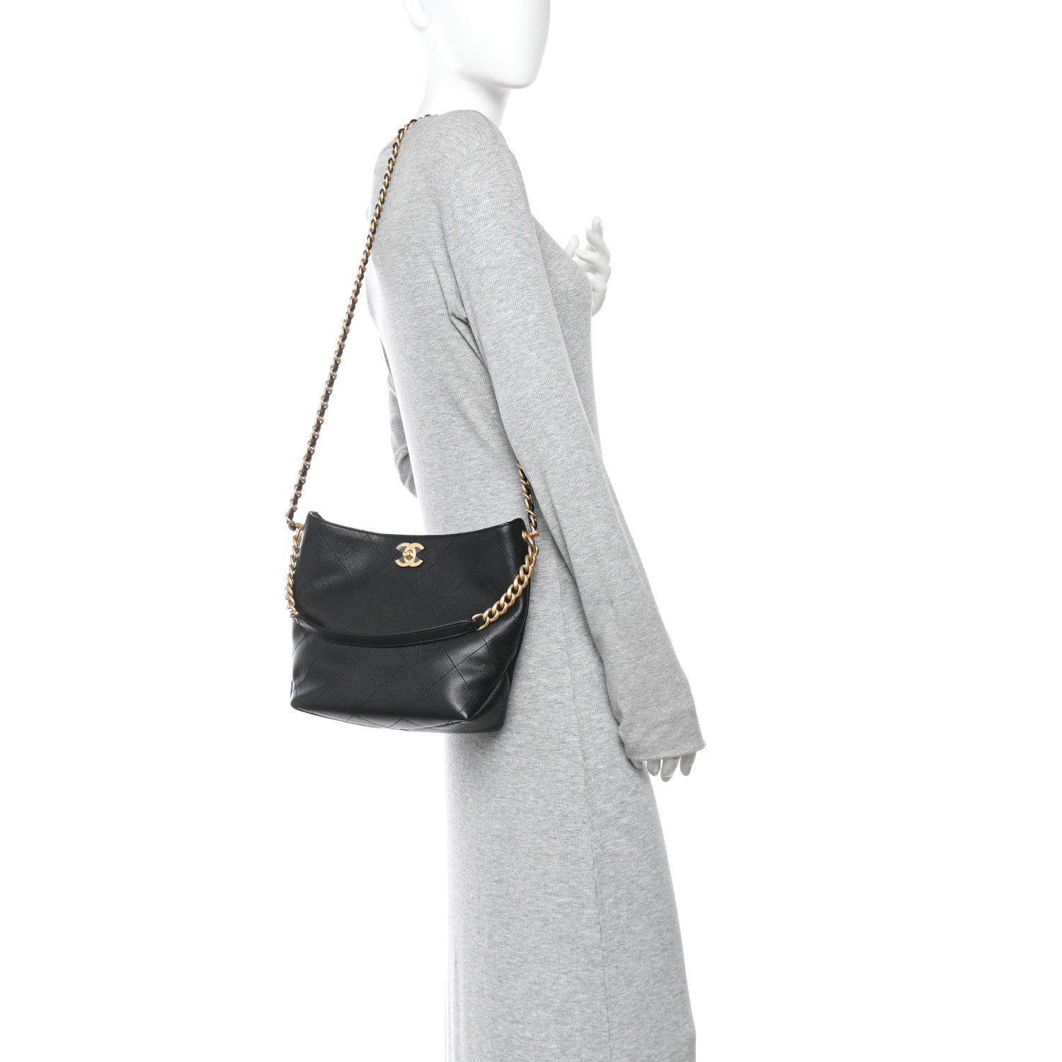 Chanel Caviar Quilted Hobo Black 2 of 10