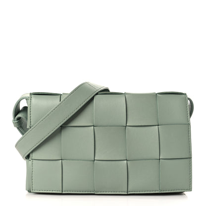 Bottega Veneta Lambskin Maxi Intrecciato Cassette Crossbody Bag New Sauge 1 of 9