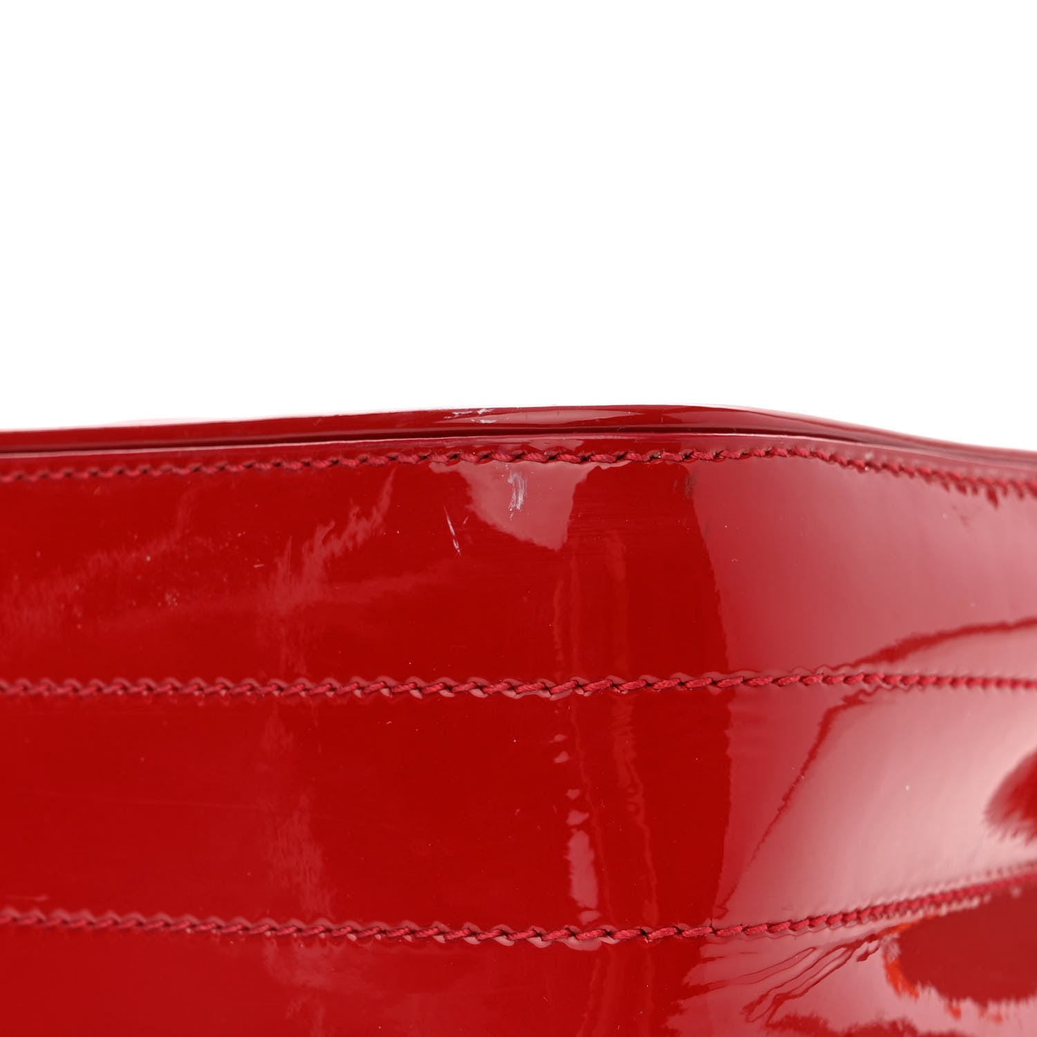 Saint Laurent Patent Matelasse Monogram Small Vicky Chain Bag Red 13 of 14