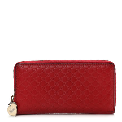 Gucci Microguccissima Zip Around Heart Wallet Hibiscus Red 1 of 11