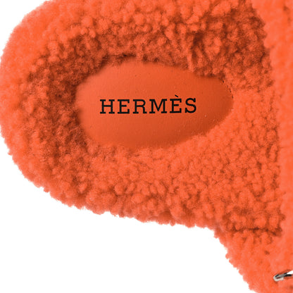 Hermes Woolskin Womens Chypre Sandals 37 Orange 7 of 8