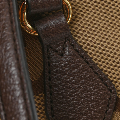 Gucci Monogram Jumbo GG Textured Dollar Calfskin Web Medium Ophidia Shopping Tote Camel Ebony 10 of 10