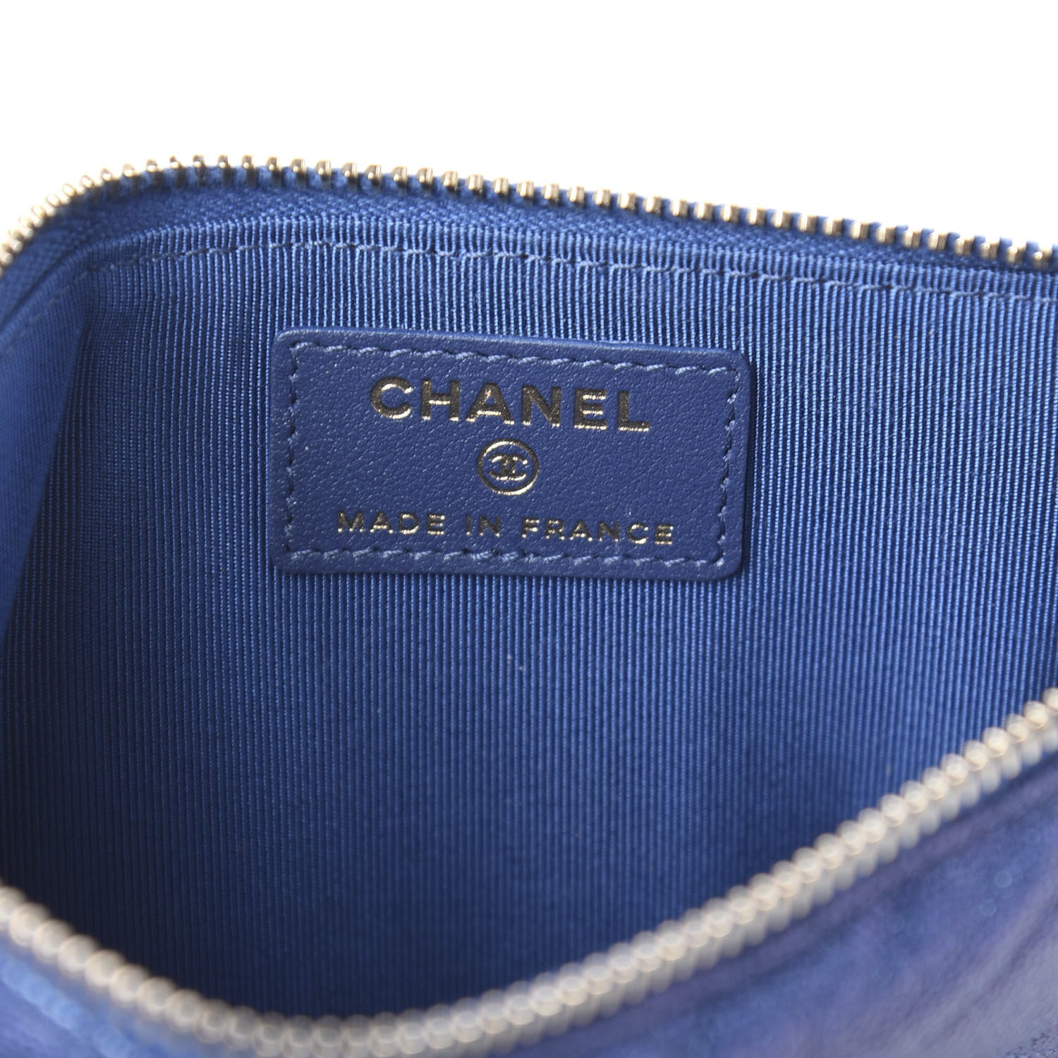 Chanel Iridescent Caviar Quilted Classic Flat Wallet Pouch Dark Blue 6 of 11