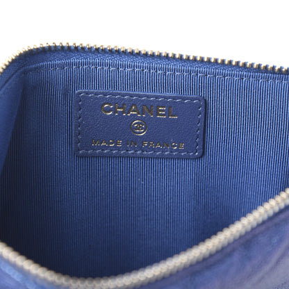 Chanel Iridescent Caviar Quilted Classic Flat Wallet Pouch Dark Blue 6 of 11