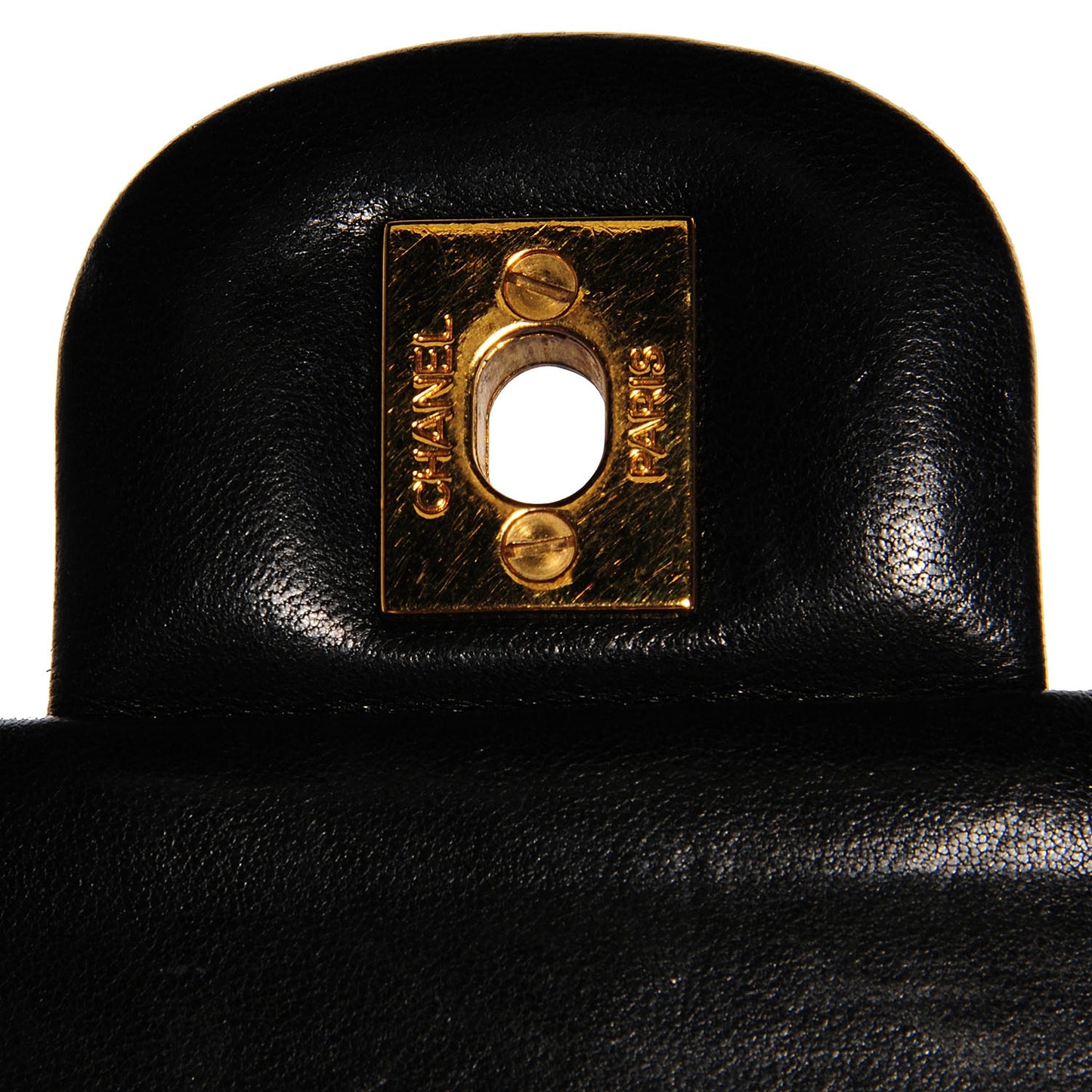 Lambskin Medium Double Flap Black
