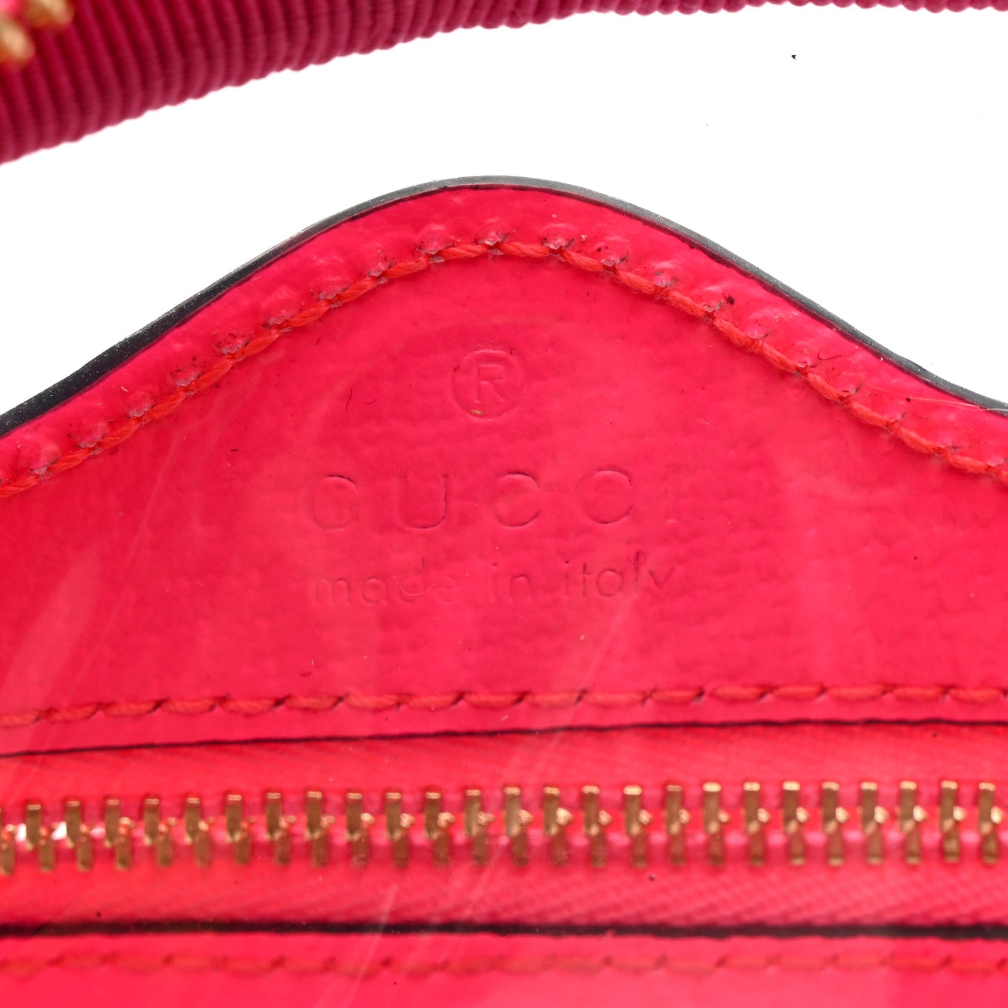 Vinyl Web Mini Ophidia Transparent Shoulder Bag Fluorescent Fuchsia