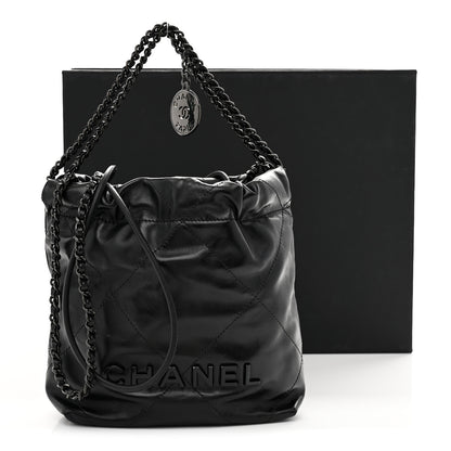 Chanel Shiny Calfskin Quilted Mini Chanel 22 So Black 11 of 11