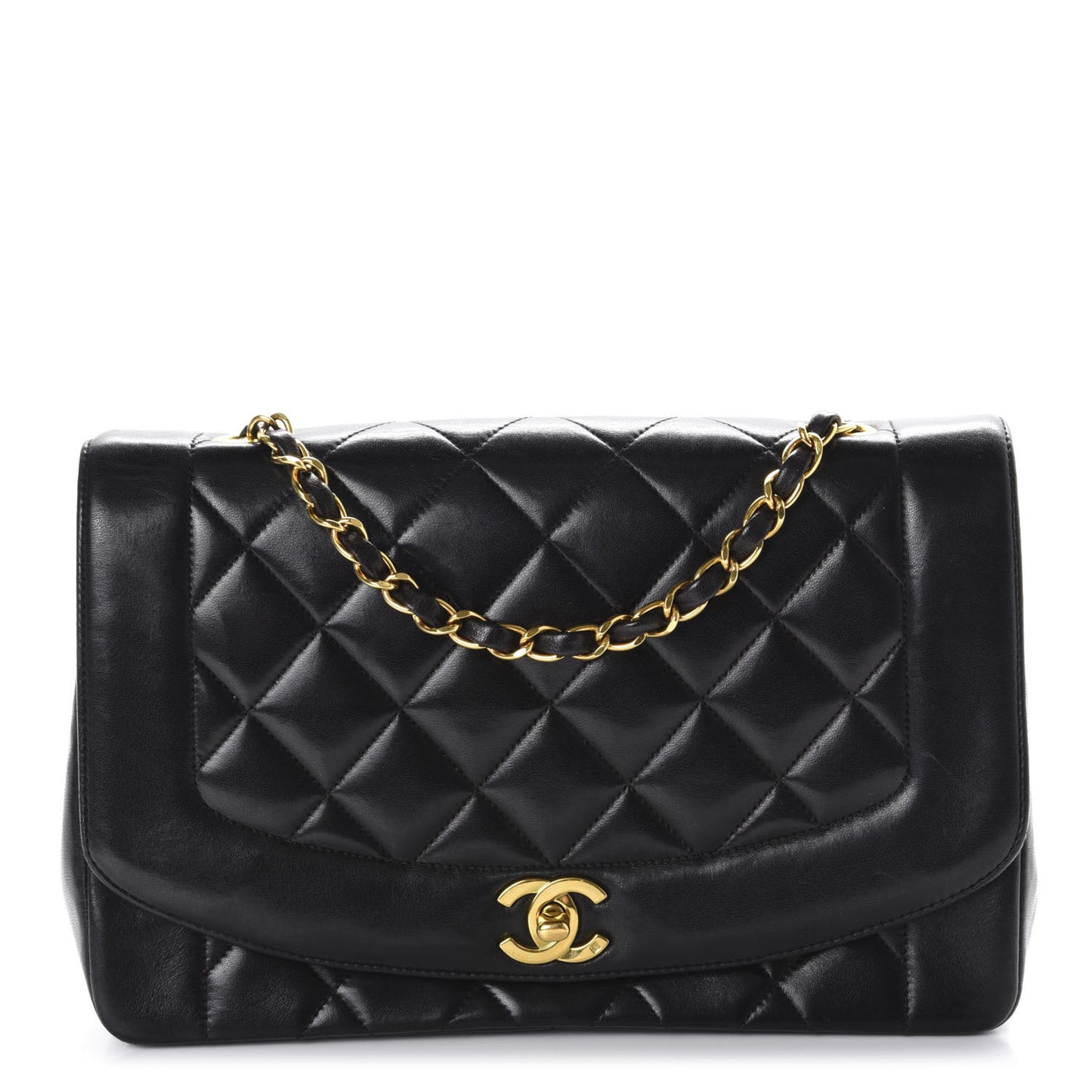 Lambskin Quilted Medium Single Flap Black
